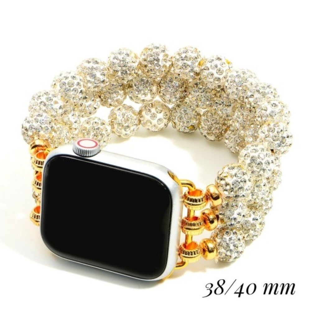 NEW White Beaded Apple Watch Band Bracelet 38 - 40 mm